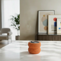 Textured Bubble Storage Canister | Modern Screw-Top Organizer Jar | Orange & Gray