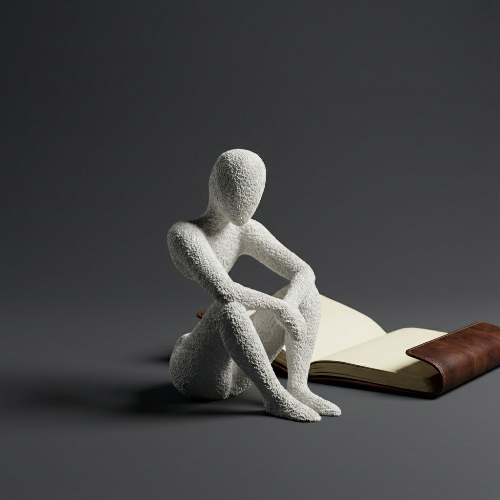 NObody Series – Reflection Sculpture | Minimalist Seated Figure Décor