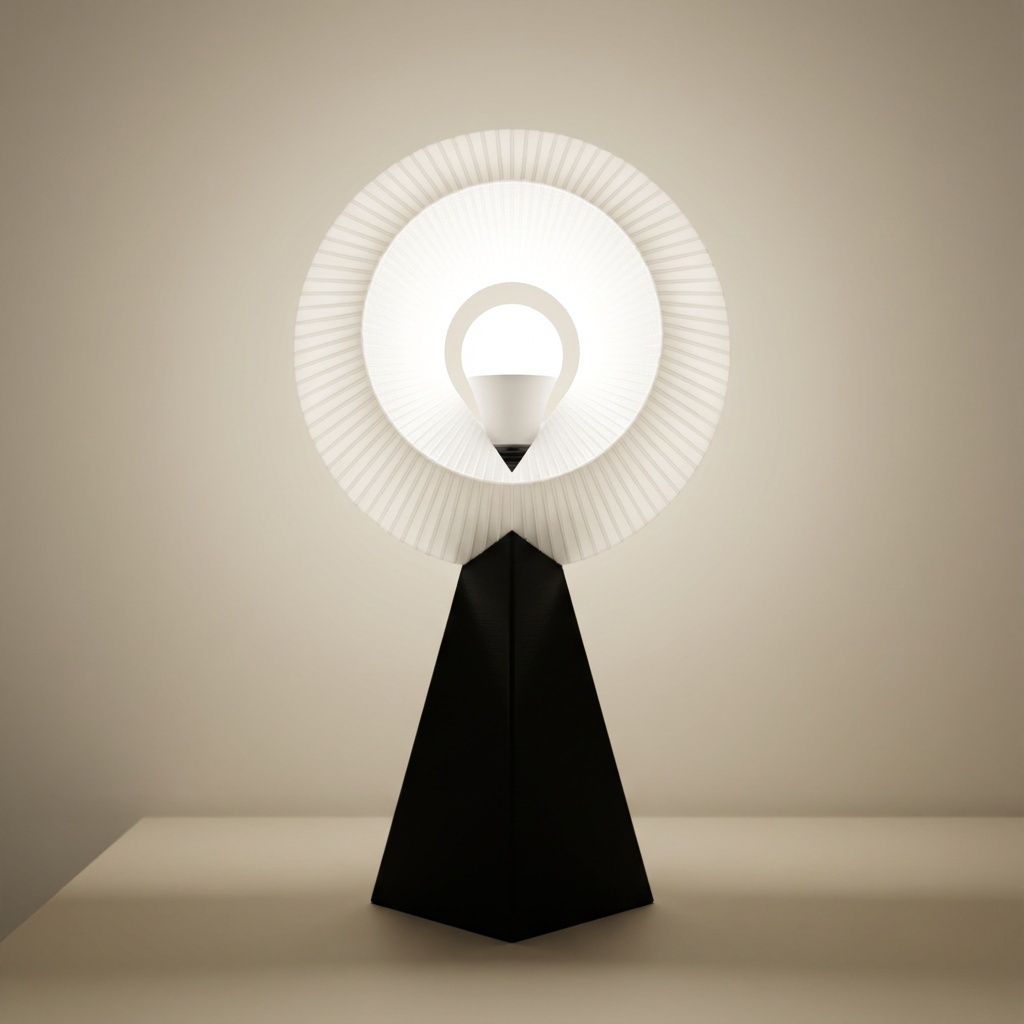 Halo N1 Table Lamp | Modern Geometric Art Deco Light | RGB LED & Premium Cord Kit (16")