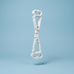 White plastic clip on a light blue background
