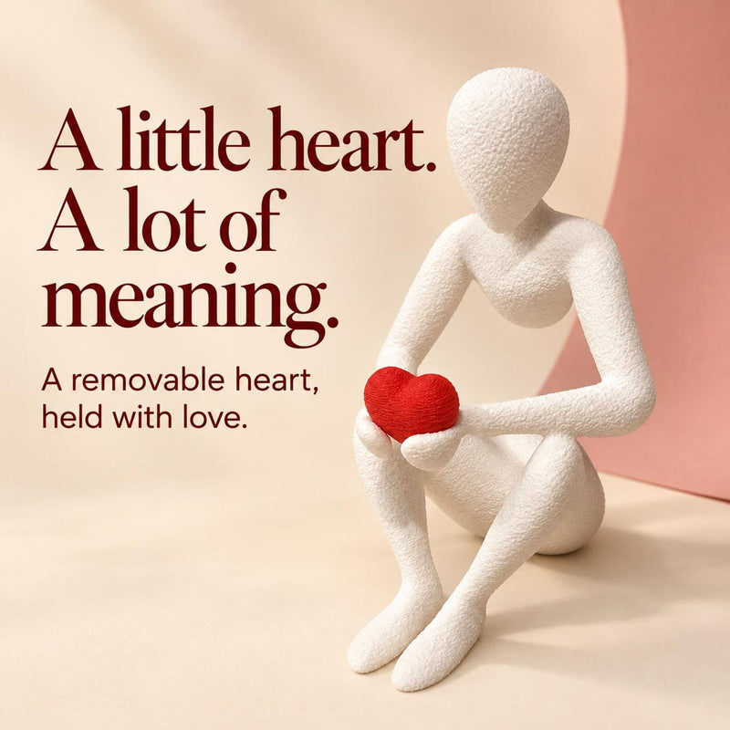 Love’s Embrace figure with the text A little heart. A lot of meaning.
