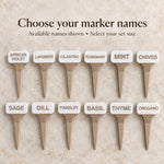 Marker choices: African Violet, Lavender, Cilantro, Rosemary, Mint, Chives, Sage, Dill, Parsley, Basil, Thyme and Oregano