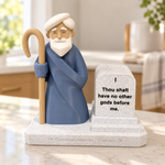 Moses scripture display on a bright kitchen counter