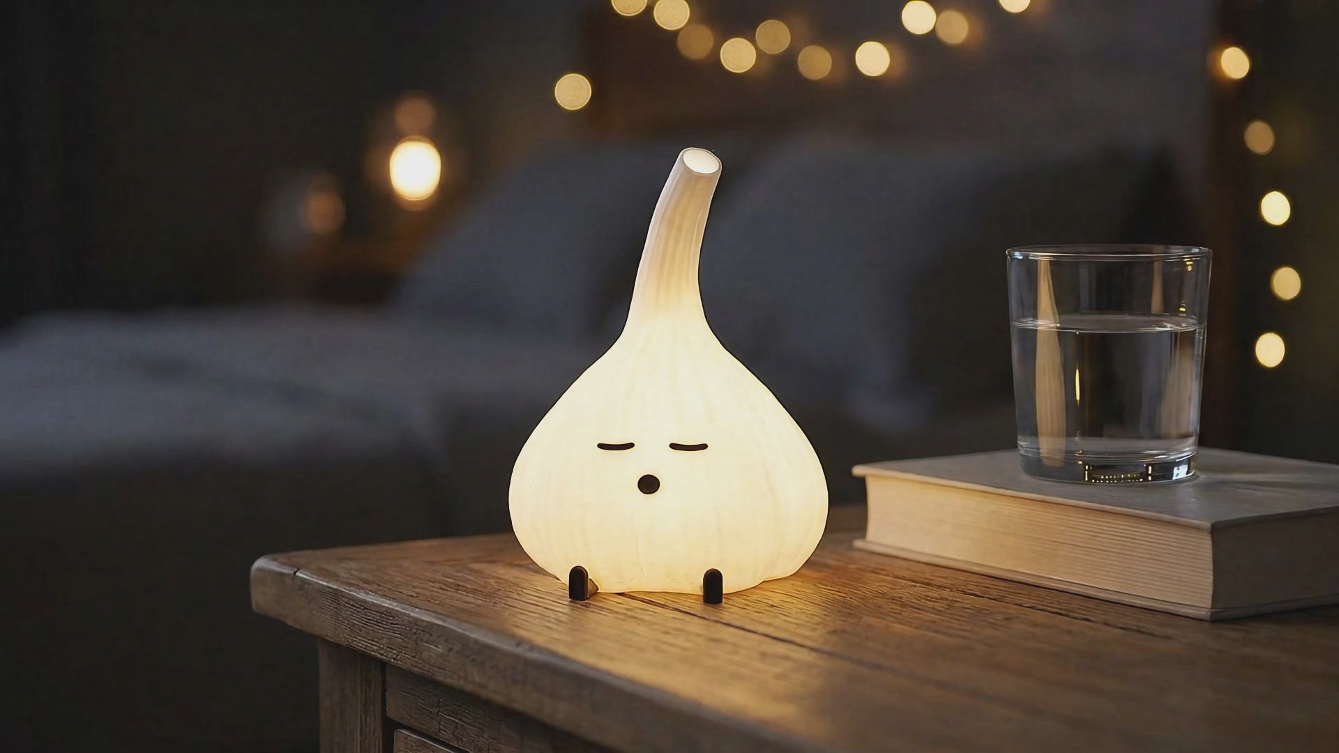 The Sleepy Garlic: Cute LED Night Light & Vampire Repellent | 16-Color Remote Glow Lamp