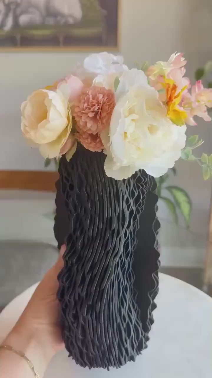 Organic Ribbed Tall Vase product demonstration from Etsy