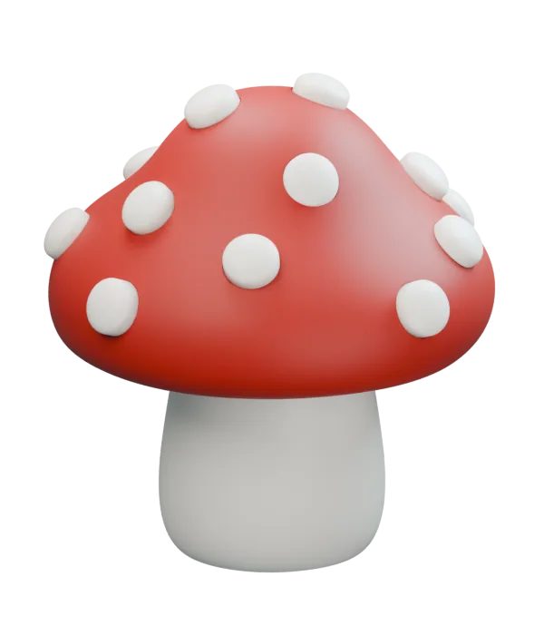 Mushroom Night Light, rendered from its actual sculptural form