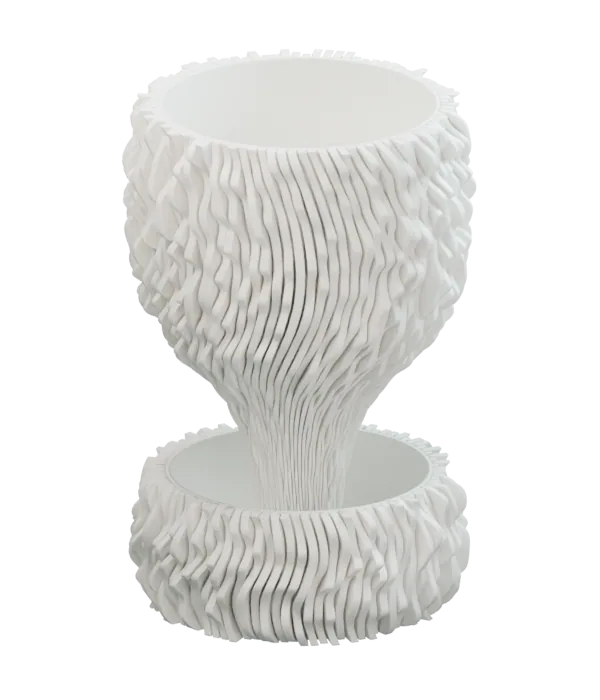 Sea Falcon Self-Watering Planter, rendered from its actual sculptural form